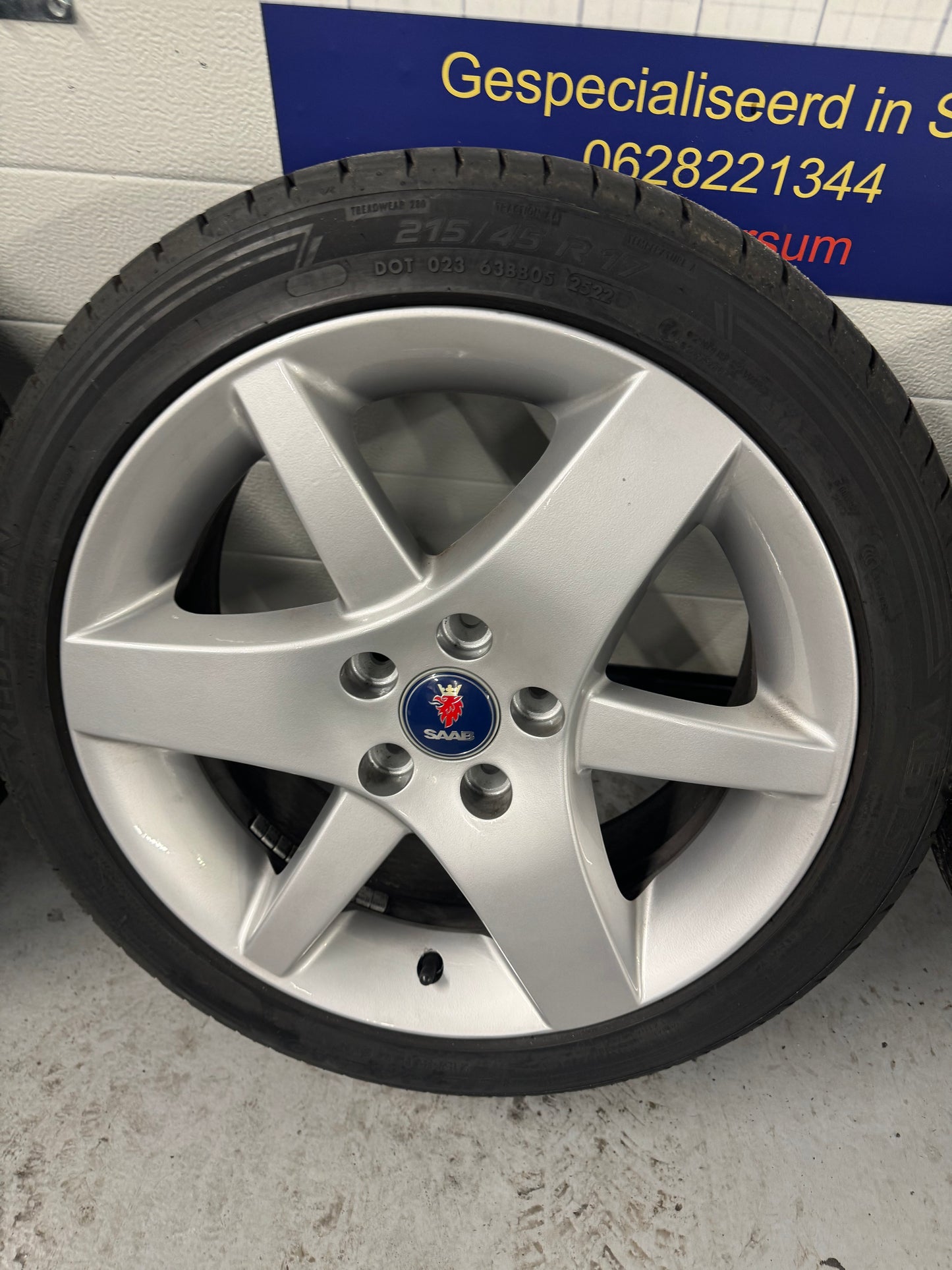 Saab Alu 36 velgen met nieuwe banden