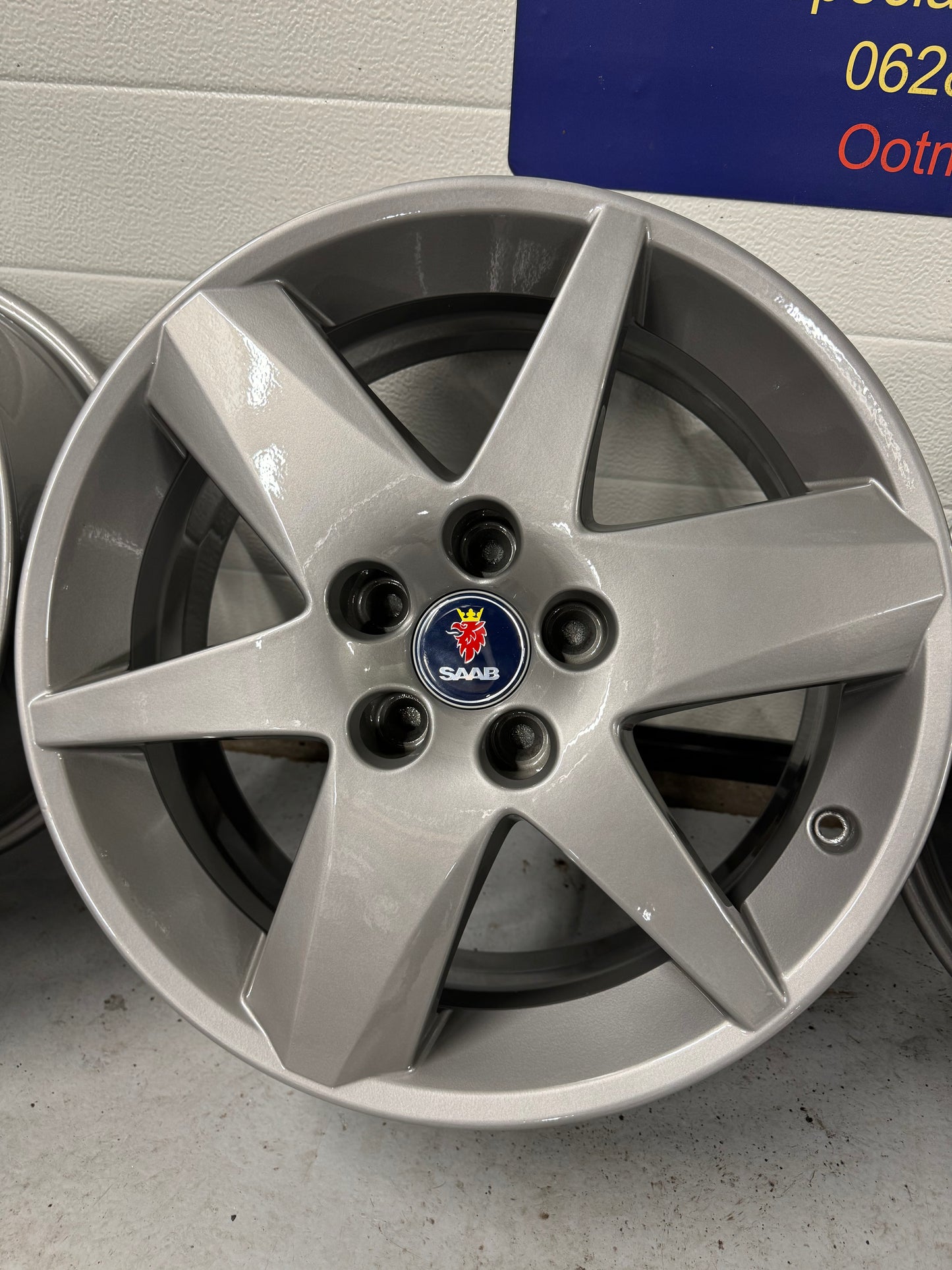 Saab Alu 46 17inch velgen nieuw gecoat