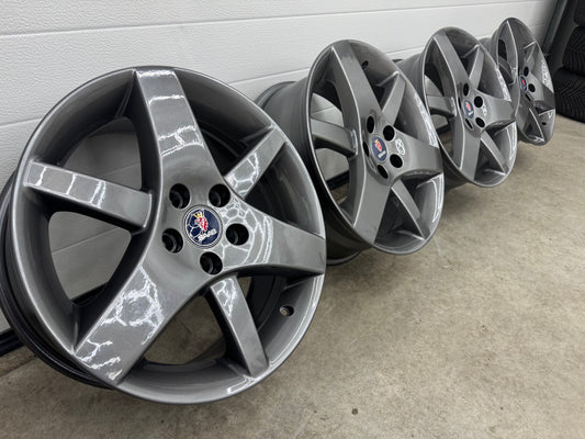 Saab Alu 36 aero velgen gun metal grey nieuw gecoat