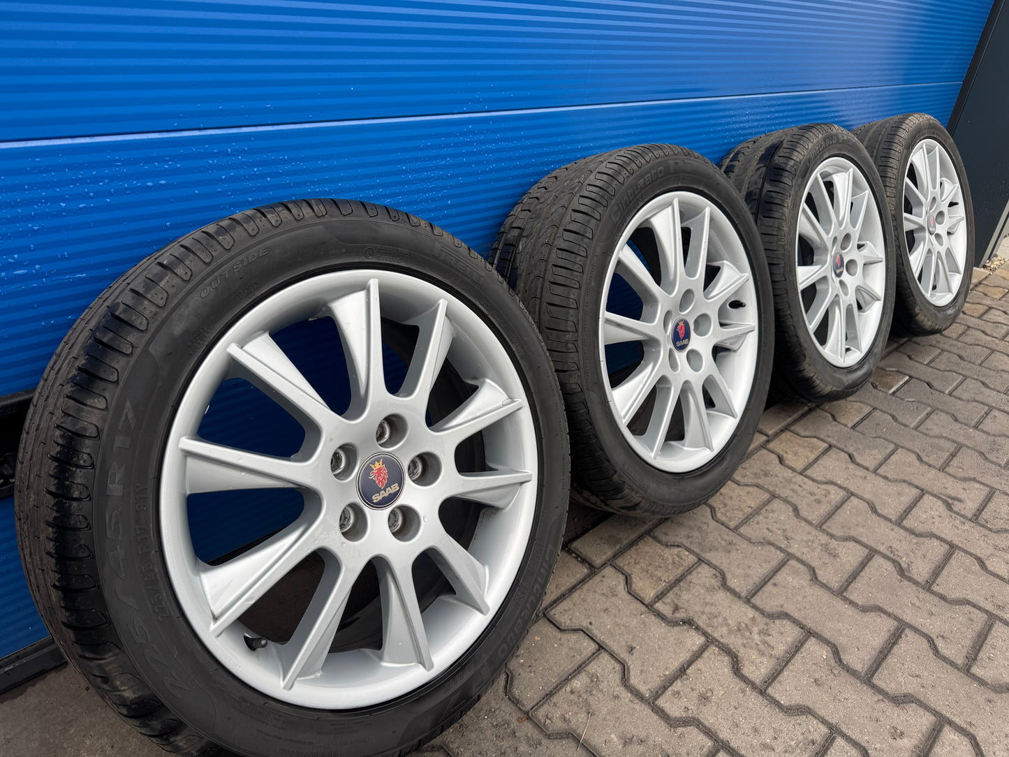 Saab Alu 39 velgen met nieuwe banden